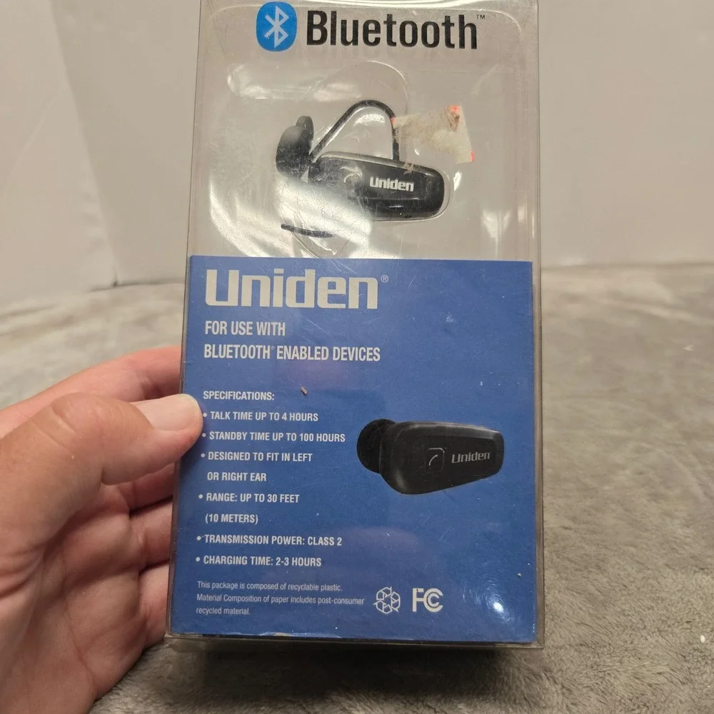 Uniden UN114 Bluetooth Wireless Earpiece Hands-Free Headset Black Open Box